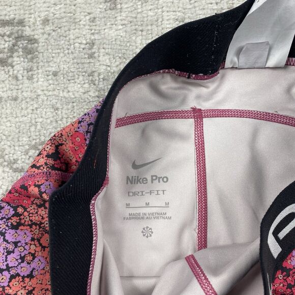 Nike Dri Fit Pro Shorts Floral Girls Compression Gym Athletic Shorts Size Medium - Picture 5 of 5